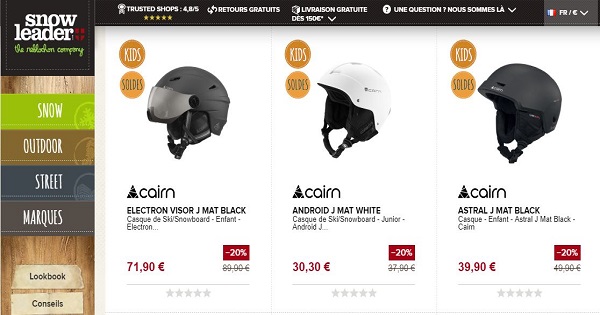 Avis sur les casques Cairn enfants - Snowleader
